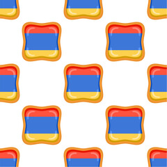 Pattern cookie with flag country Armenia in tasty biscuit