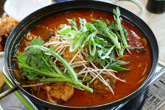 Korean food spicy fish stew
