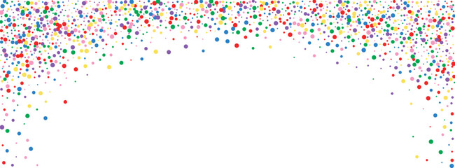 Colorful Confetti Background White Vector. Dot Congratulation Card. Multicolored Summer. Bright Polka Party. Element Falling Texture.