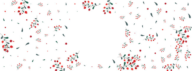 Green Leaves Background White Vector. Rowan Nature Frame. Pink Herb Sale. Elm Set. Leaf Simple.