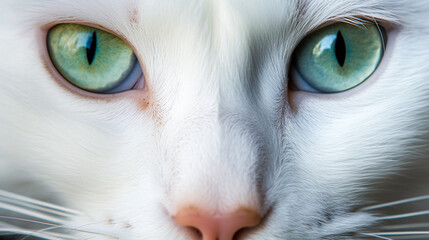 白猫の目のクローズアップ　Generative AI