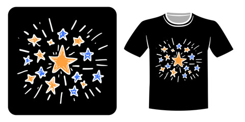 shining star image for t-shirt design