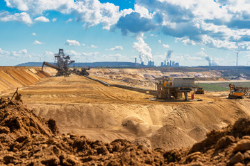 Germany, North Rhine Westphalia, Grevenbroich, Bucket-wheel excavator in Garzweiler II open pit mine