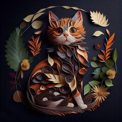 Stylized cat created with generative AI software