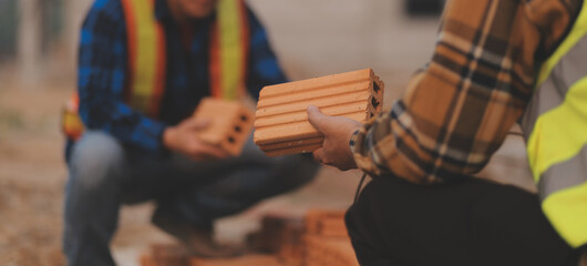 aerial view of construction worker in construction site