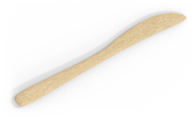 3D Render Brown Wooden Knife