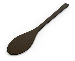 3D Render Black Wooden Spatula 