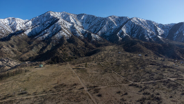 Snow in San Gabriel Mountains near Pearblossom, Los Angeles County