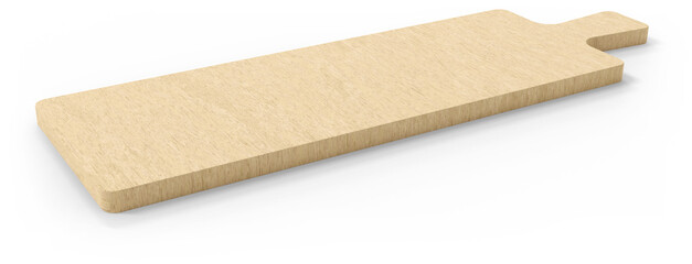 3D Render Long Wooden Cutting Board CutOut