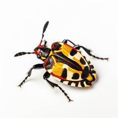 Harlequin Bug Vibrant Patterns on White - AI generated