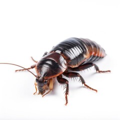 Madagascar Hissing Cockroach on White - AI generated