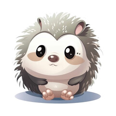 Obraz premium Illustration 2D cute hedgehog character AI Character