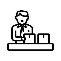 Black line icon for Demonstrate