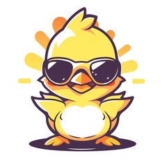 Illustration 2D cute duck character AI Generative