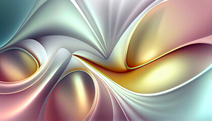 Obraz premium Generative AI, Chromatic Dream: A Soft and Serene Abstract Wallpaper Design