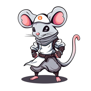 Illustration 2D mouse character AI Generative