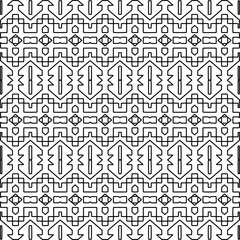 Repeating patterns of lines.  Black and white pattern for web page, textures, card, poster, fabric, textile.