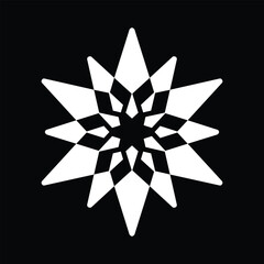 black and white flower isolated