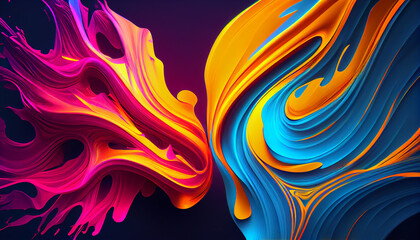 Obraz premium Generative AI, Vivid Vibes: Abstract Background with Vibrant Dual Colors