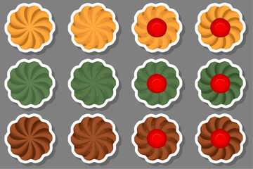 Big set homemade cookie different taste in pastry biscuit