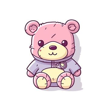 cute pastel cartoon colorful teddy bear type 4
