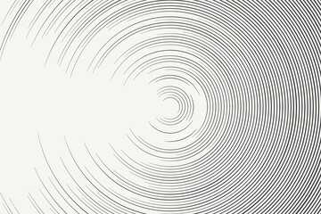 Gray minimal circular abstract dynamic lines isolated on bright background. Futuristic technology banner concept. Vector illustration
