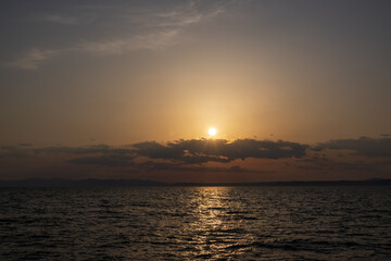 Fototapeta na wymiar Sunset over the sea in Russia, Japan Sea