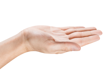 Holding/giving/asking/suggesting or greeting hand, cut out