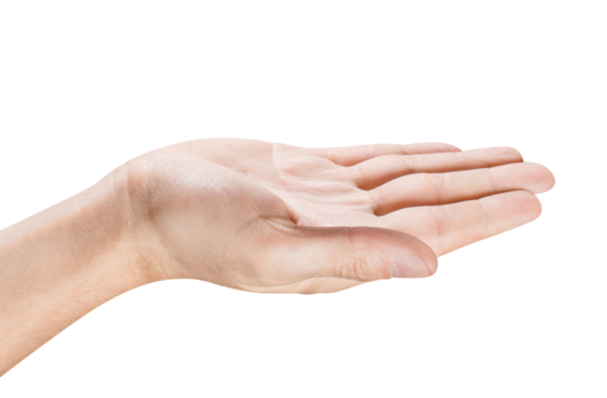 Holding/giving/asking/suggesting or greeting hand, cut out