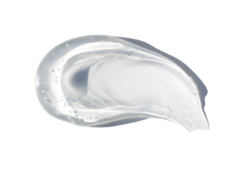 cosmetic smears cream gel texture on transparent background