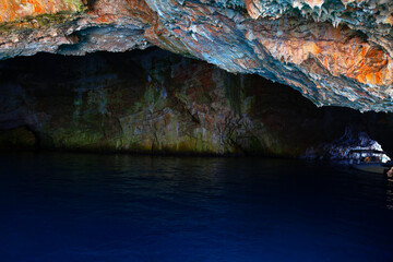Blue Cave in Montenegro . Popular attraction in Montenegro 