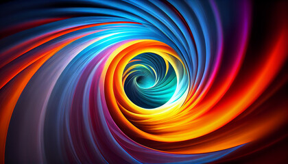 Obraz premium Generative AI, Luminous Vortex: A Whirlwind of Color in an Abstract Wallpaper
