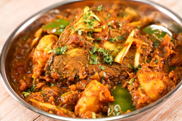 Spicy Nashif Masala served in dish isolated on background top view of arabic seafood special