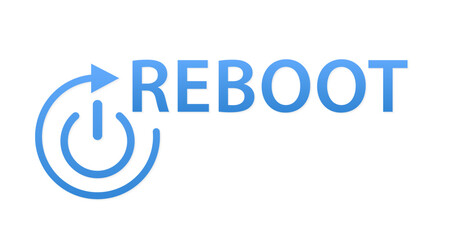 Reboot or restart logo icon and symbol. Restarting technology. Vector illustration - obrazy, fototapety, plakaty