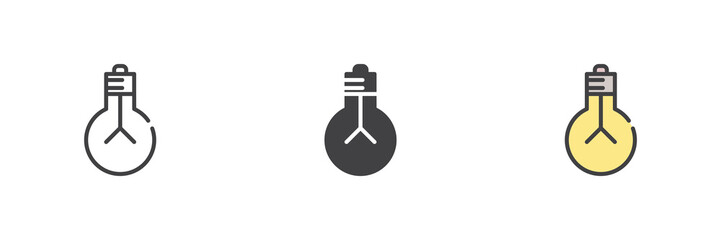 Light bulb different style icon set