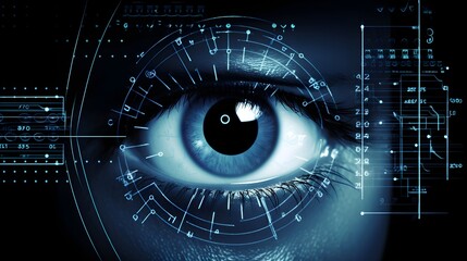 illustration of an eye examination - facial recognition