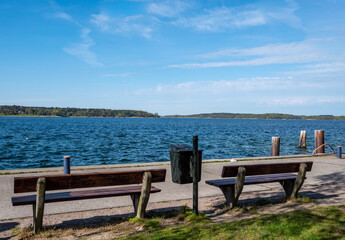 bench on the lake Mecklenburg Lake District