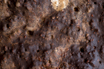 Pieces of chocolate with added cocoa and sugar