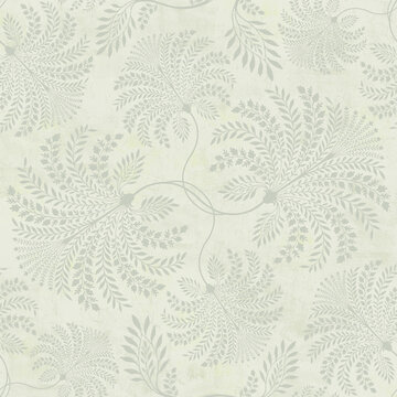 Floral ornamental pattern with pale textured background. Decorative illustration with natural elements on a grunge backdrop.