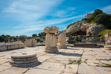 Archaeological site of Eleusis (Eleusina). The Greater Propylaia (monumental gateway in Greek architecture), which facing Athens and formed as the main entrance to the Sanctuary in Roman period