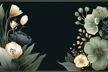 elegant floral flowers banner or template with background