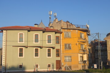 Traditional old houses on the streets of Konya, Turkiye.