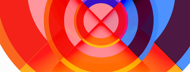 Obraz premium Circle trendy minimal geometric abstract background. Vector Illustration For Wallpaper, Banner, Background, Card, Book Illustration, landing page