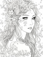 A woman with freckles and flowers in her hair