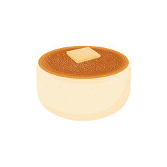 Japanese Souffle Pancake Vector Illustration Logo With Melted Butter