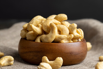 scattered pile of cashew nuts