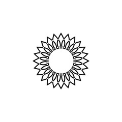 Mandala Flower Design icon logo isolated on white background