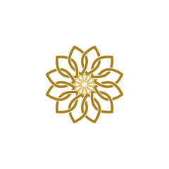 Mandala Flower Design icon logo isolated on white background