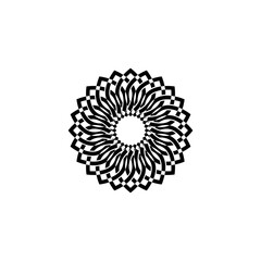 Mandala Flower Design icon logo isolated on white background