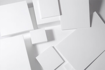 blank white mockups of different shapes and sizes for advertising products. Generative AI.  